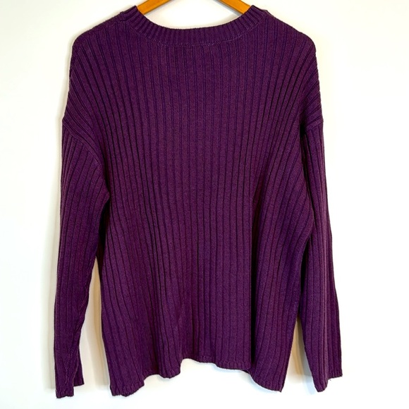 JESSICA SIMPSON Women's Purple Ribbed Sweater - Picture 3 of 6
